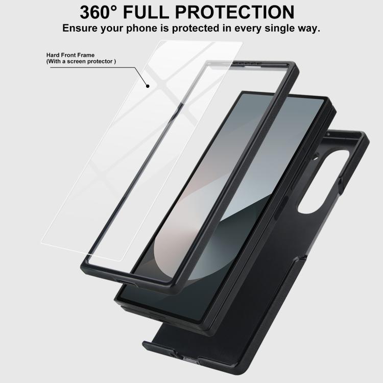 For Samsung Galaxy Z Fold5 Integrated Fold Holder Card Slot Phone Case