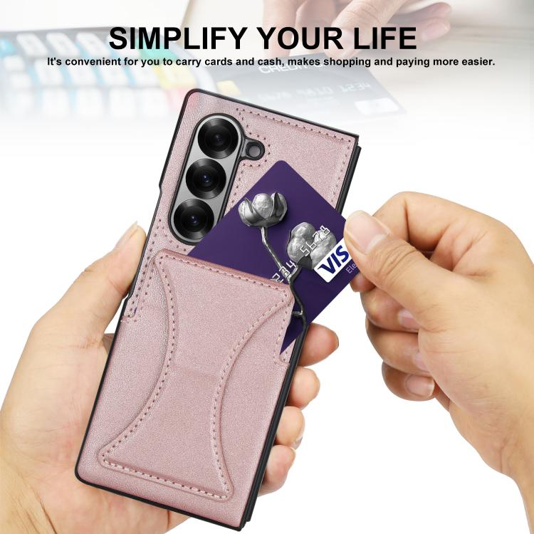For Samsung Galaxy Z Fold5 Integrated Fold Holder Card Slot Phone Case