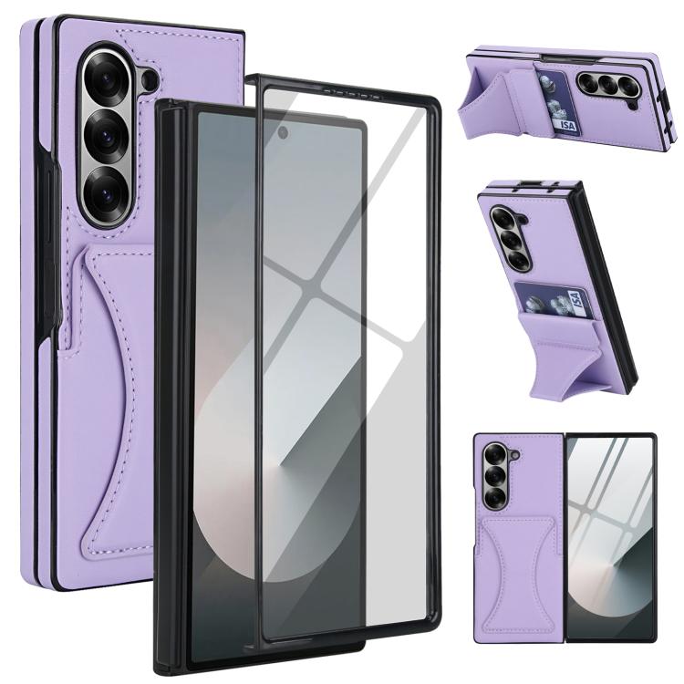 For Samsung Galaxy Z Fold5 Integrated Fold Holder Card Slot Phone Case