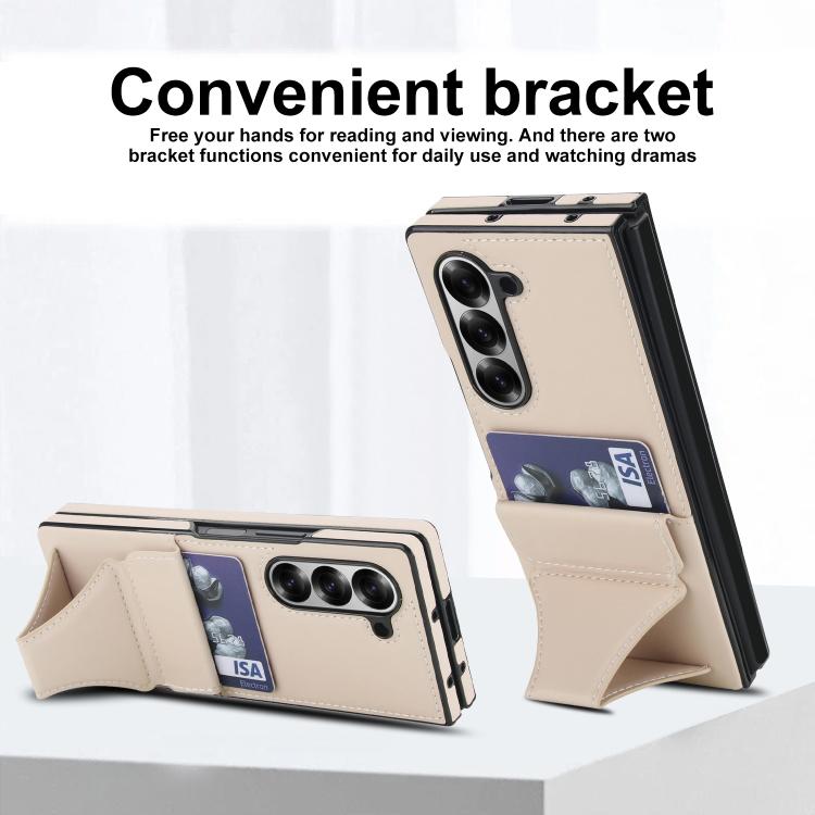 For Samsung Galaxy Z Fold6 Integrated Fold Holder Card Slot Phone Case