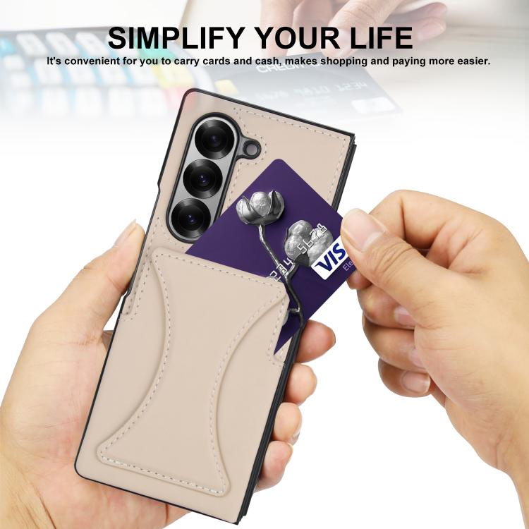 For Samsung Galaxy Z Fold6 Integrated Fold Holder Card Slot Phone Case