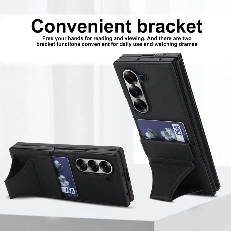For Samsung Galaxy Z Fold6 Integrated Fold Holder Card Slot Phone Case