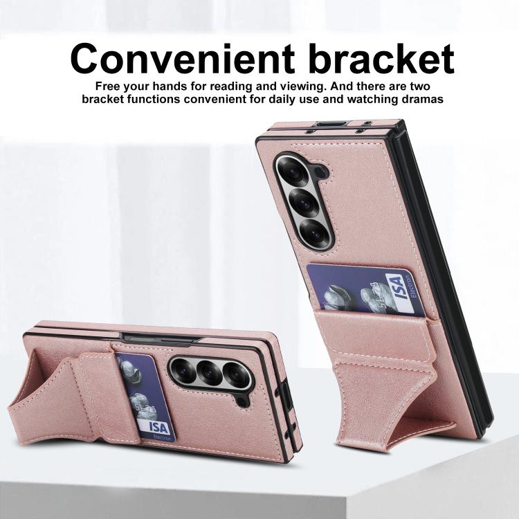 For Samsung Galaxy Z Fold6 Integrated Fold Holder Card Slot Phone Case