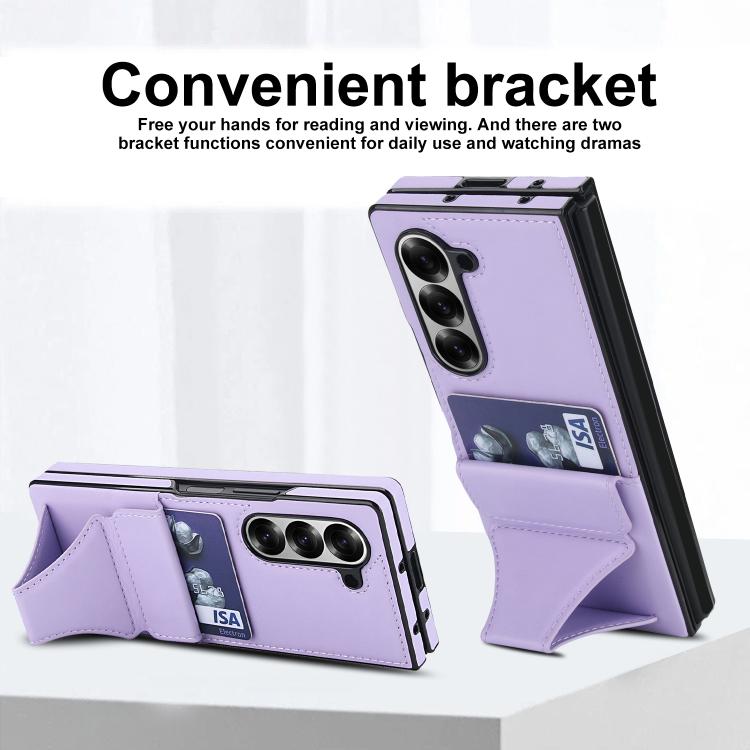 For Samsung Galaxy Z Fold6 Integrated Fold Holder Card Slot Phone Case