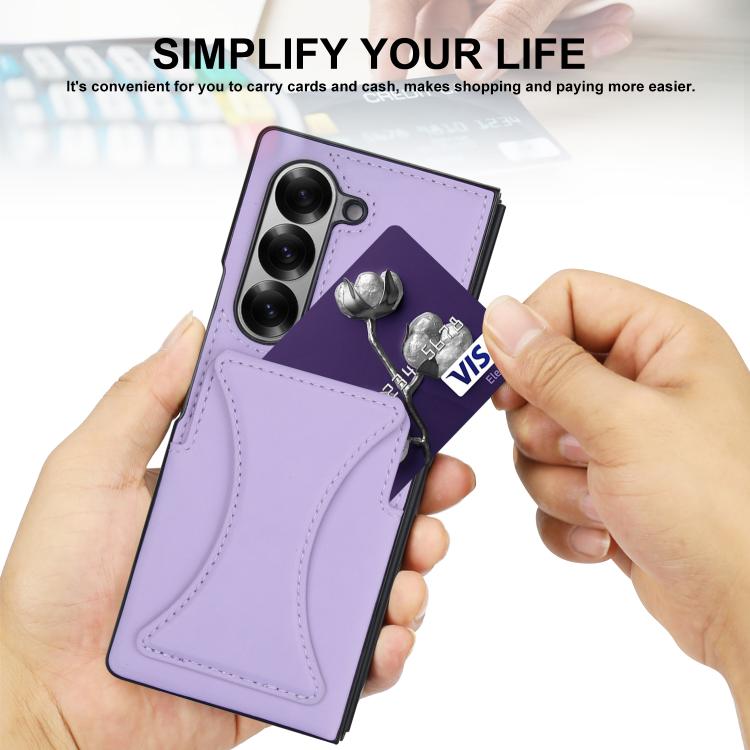 For Samsung Galaxy Z Fold6 Integrated Fold Holder Card Slot Phone Case