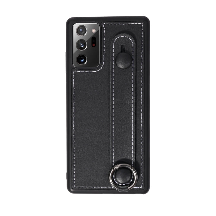 For Samsung Galaxy Note 20 Ultra Top Layer Cowhide Shockproof Protective Case with Wrist Strap Bracket