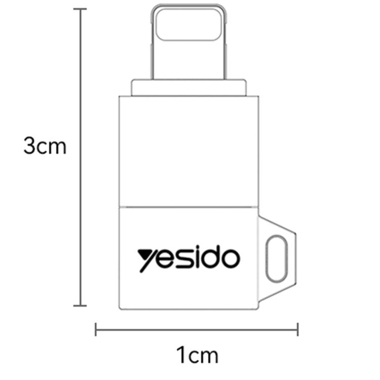 Yesido GS27 Type-C Female to 8 Pin Male Charging Adapter - Black