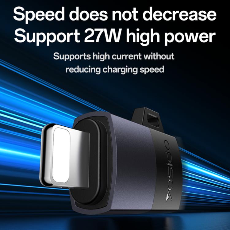 Yesido GS27 Type-C Female to 8 Pin Male Charging Adapter - Black