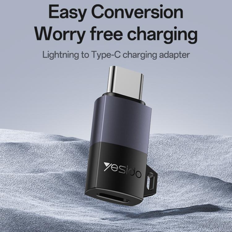 Yesido GS28 8 Pin Female to Type-C Male 60W Charging Adapter - Black