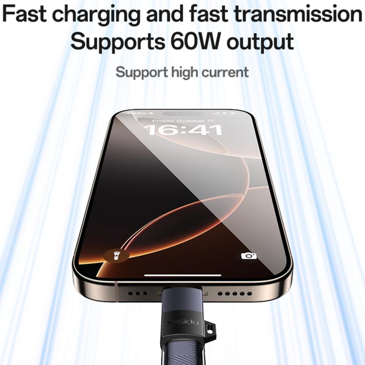 Yesido GS28 8 Pin Female to Type-C Male 60W Charging Adapter - Black