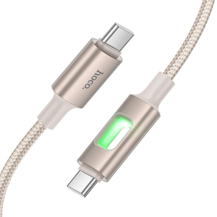 hoco U144 Colorful LED 60W Type-C to Type-C Fast Charging Data Cable, Length: 1.2m