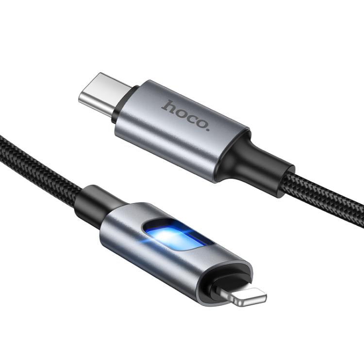 hoco U144 Colorful LED PD27W Type-C to 8 Pin Fast Charging Data Cable, Length: 1.2m
