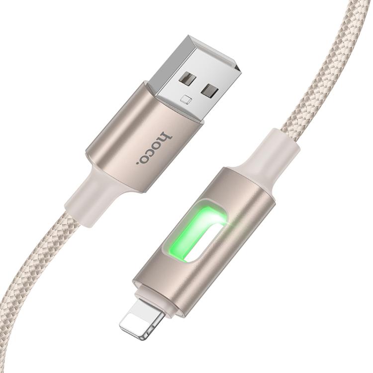 hoco U144 Colorful LED 2.4A USB to 8 Pin Charging Data Cable, Length: 1.2m