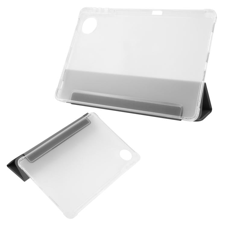 For Honor Pad 10 12.1 3-fold Clear TPU Smart Leather Tablet Case with Pen Slot