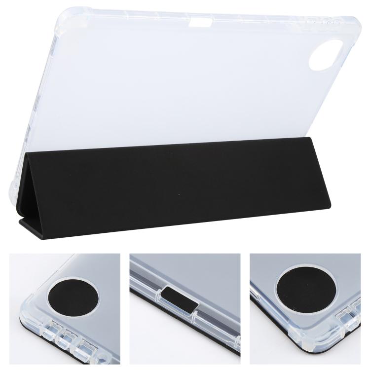For Honor Pad 10 12.1 3-fold Clear TPU Smart Leather Tablet Case with Pen Slot