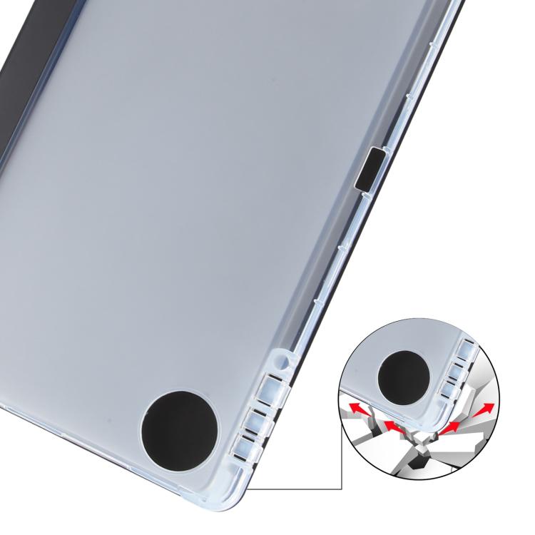 For Honor Pad 10 12.1 3-fold Clear TPU Smart Leather Tablet Case with Pen Slot