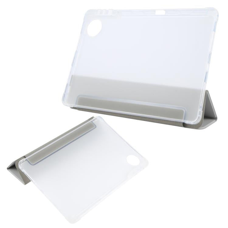For Honor Pad 10 12.1 3-fold Clear TPU Smart Leather Tablet Case with Pen Slot