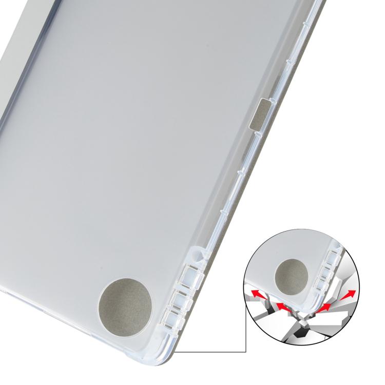 For Honor Pad 10 12.1 3-fold Clear TPU Smart Leather Tablet Case with Pen Slot