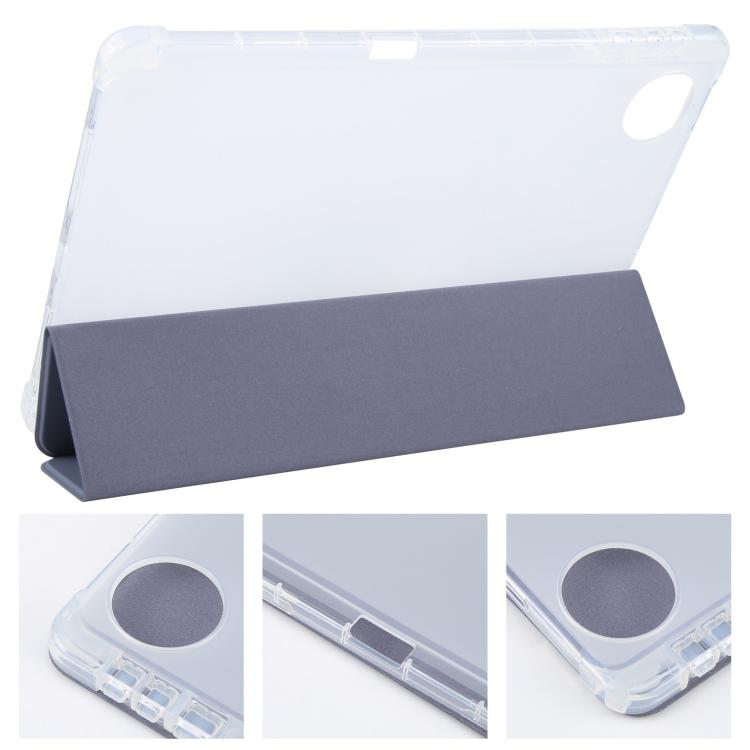 For Honor Pad 10 12.1 3-fold Clear TPU Smart Leather Tablet Case with Pen Slot