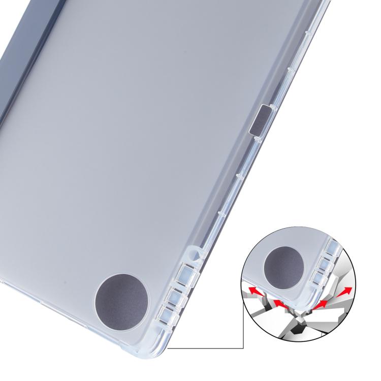 For Honor Pad 10 12.1 3-fold Clear TPU Smart Leather Tablet Case with Pen Slot