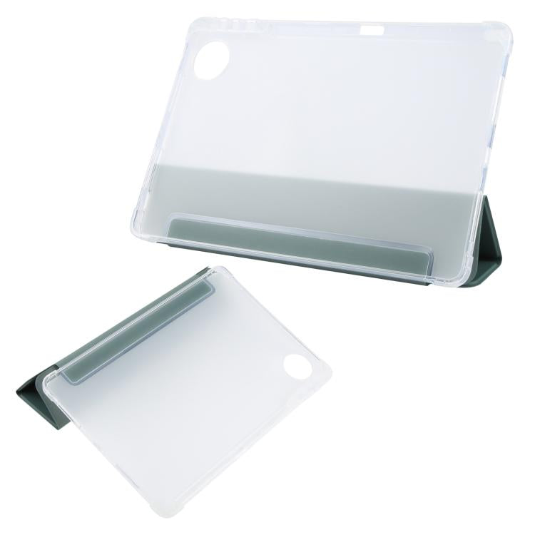 For Honor Pad 10 12.1 3-fold Clear TPU Smart Leather Tablet Case with Pen Slot