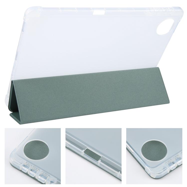 For Honor Pad 10 12.1 3-fold Clear TPU Smart Leather Tablet Case with Pen Slot