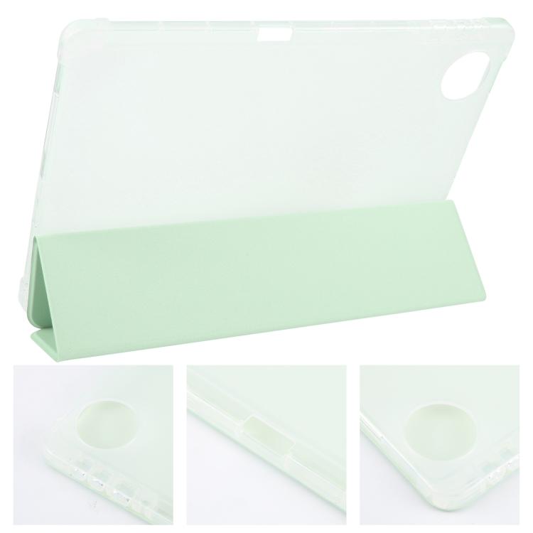For Honor Pad 10 12.1 3-fold Clear TPU Smart Leather Tablet Case with Pen Slot