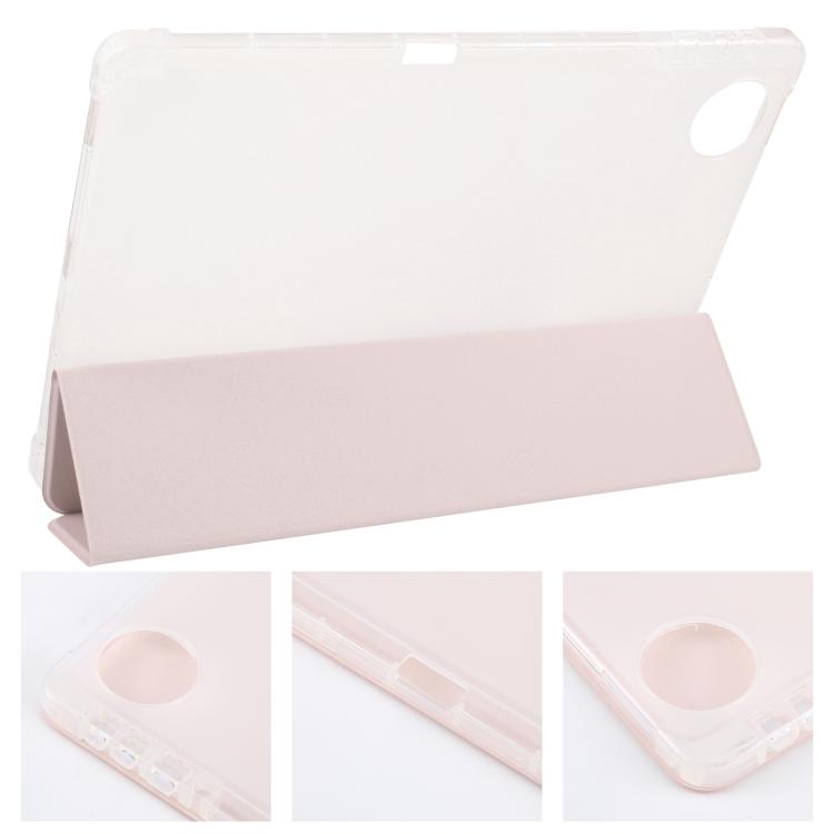 For Honor Pad 10 12.1 3-fold Clear TPU Smart Leather Tablet Case with Pen Slot