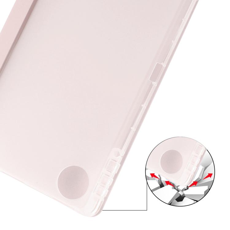 For Honor Pad 10 12.1 3-fold Clear TPU Smart Leather Tablet Case with Pen Slot