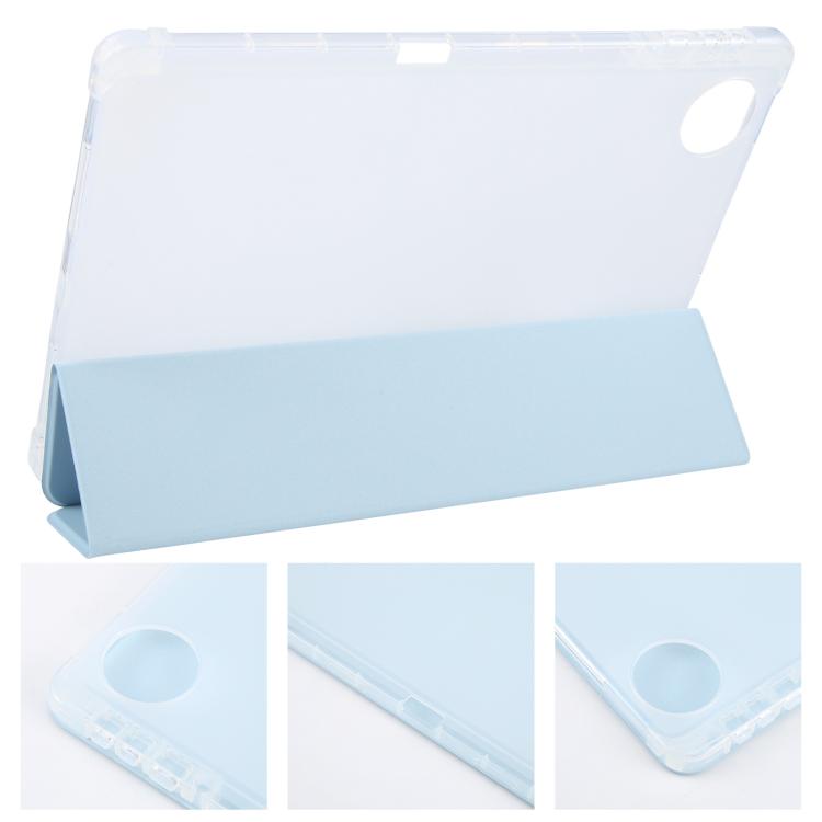 For Honor Pad 10 12.1 3-fold Clear TPU Smart Leather Tablet Case with Pen Slot