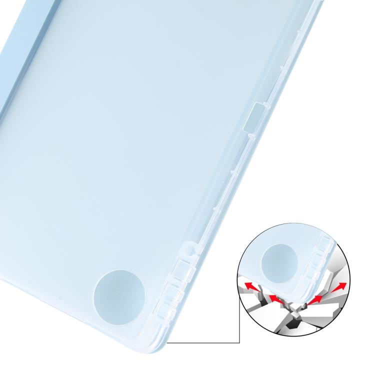 For Honor Pad 10 12.1 3-fold Clear TPU Smart Leather Tablet Case with Pen Slot