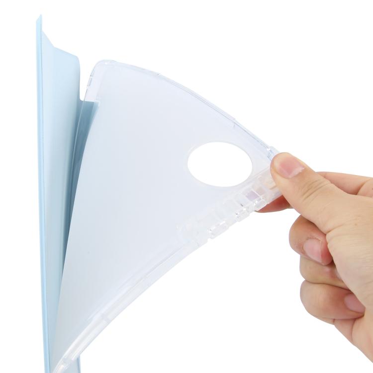 For Honor Pad 10 12.1 3-fold Clear TPU Smart Leather Tablet Case with Pen Slot