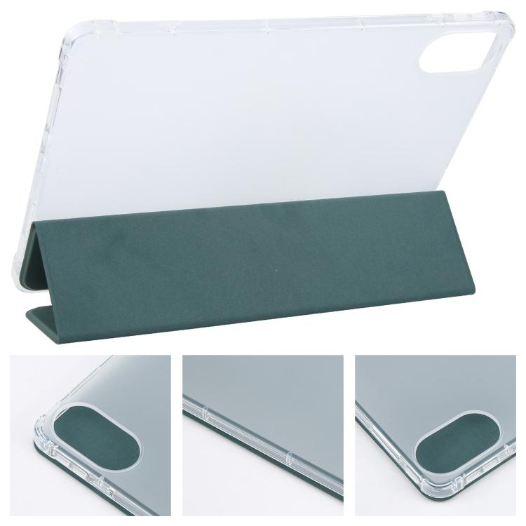 For Xiaomi Redmi Pad 2 3-fold Clear TPU Smart Leather Tablet Case with Pen Slot