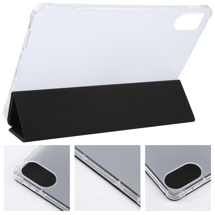 For Xiaomi Redmi Pad 2 3-fold Clear TPU Smart Leather Tablet Case with Pen Slot