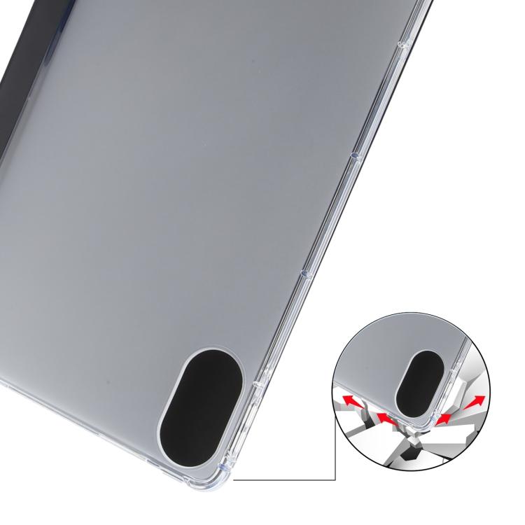 For Xiaomi Redmi Pad 2 3-fold Clear TPU Smart Leather Tablet Case with Pen Slot