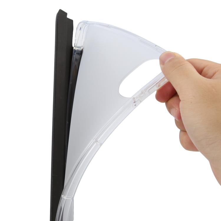 For Xiaomi Redmi Pad 2 3-fold Clear TPU Smart Leather Tablet Case with Pen Slot
