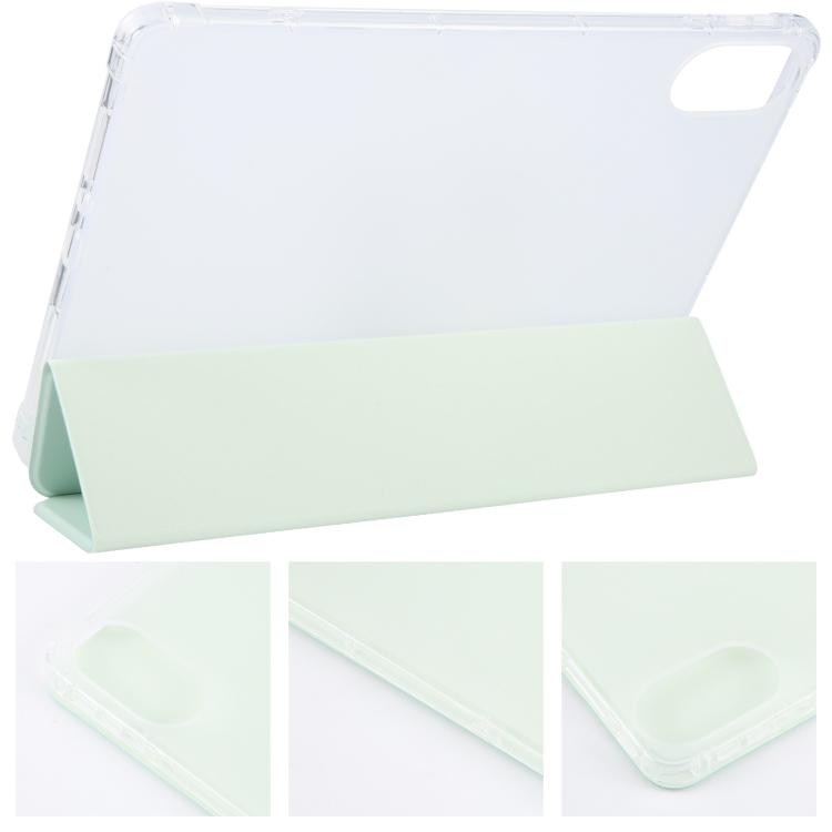 For Xiaomi Redmi Pad 2 3-fold Clear TPU Smart Leather Tablet Case with Pen Slot