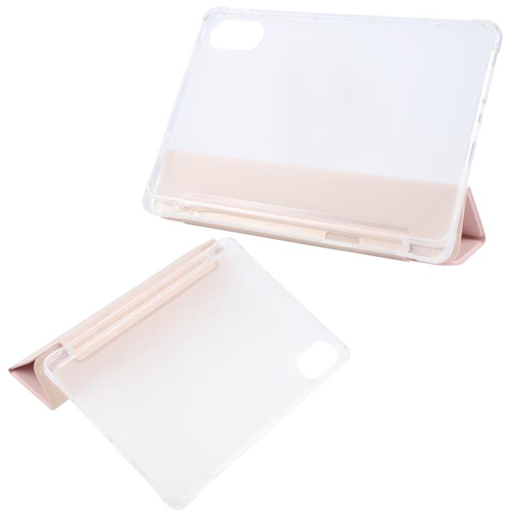 For Xiaomi Redmi Pad 2 3-fold Clear TPU Smart Leather Tablet Case with Pen Slot