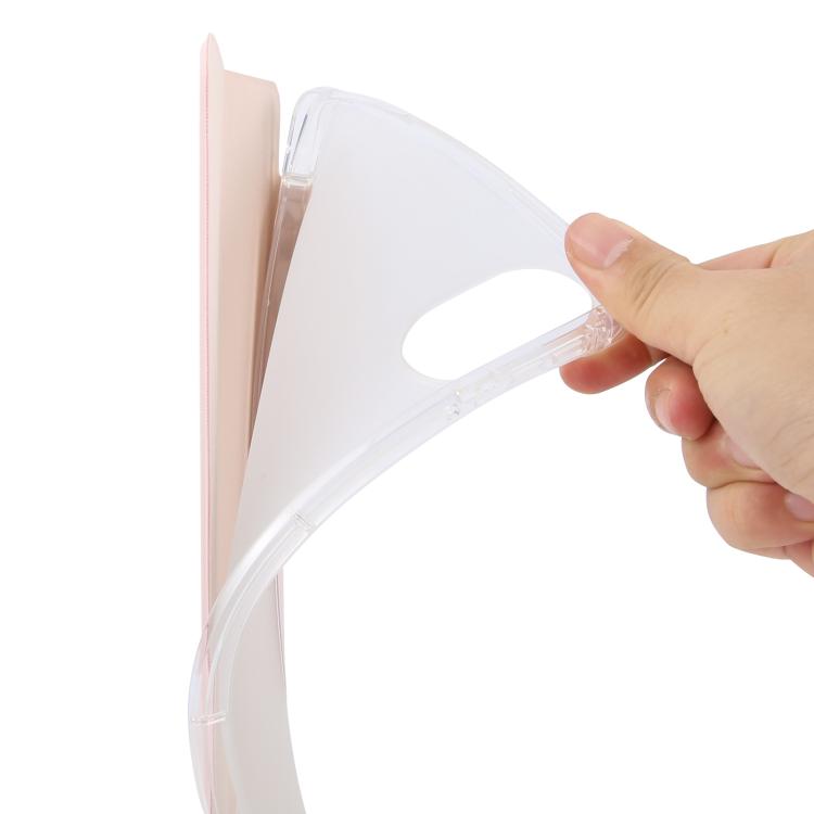 For Xiaomi Redmi Pad 2 3-fold Clear TPU Smart Leather Tablet Case with Pen Slot