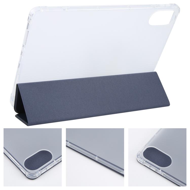 For Xiaomi Redmi Pad 2 3-fold Clear TPU Smart Leather Tablet Case with Pen Slot