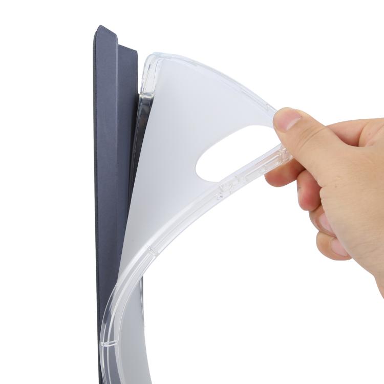 For Xiaomi Redmi Pad 2 3-fold Clear TPU Smart Leather Tablet Case with Pen Slot