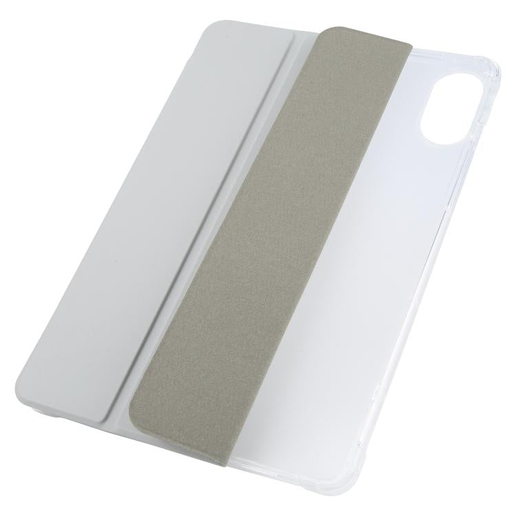 For Xiaomi Redmi Pad 2 3-fold Clear TPU Smart Leather Tablet Case with Pen Slot