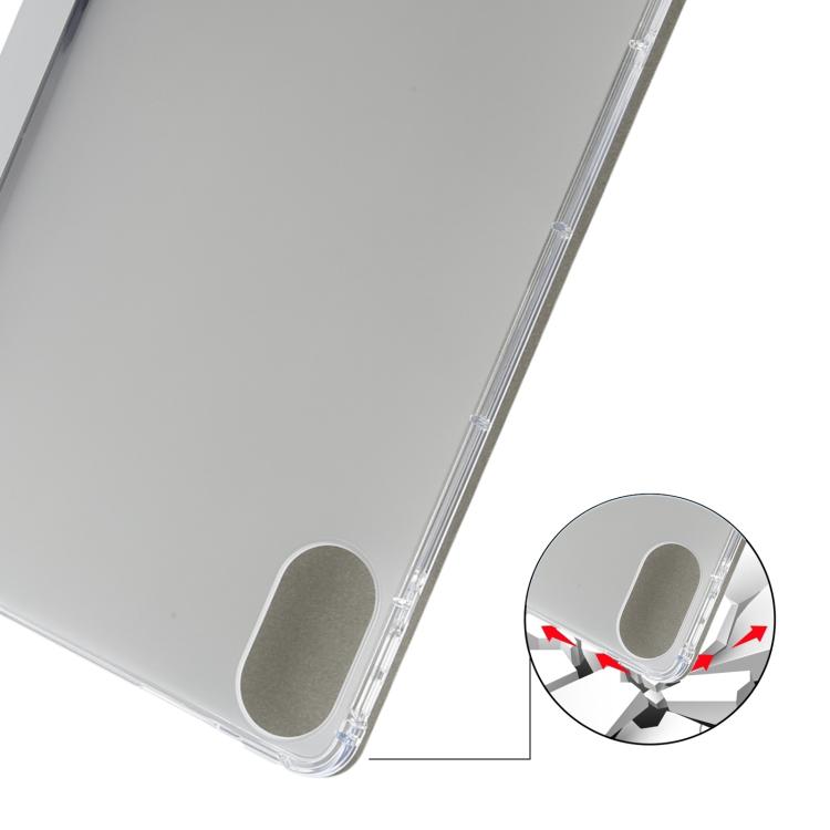For Xiaomi Redmi Pad 2 3-fold Clear TPU Smart Leather Tablet Case with Pen Slot