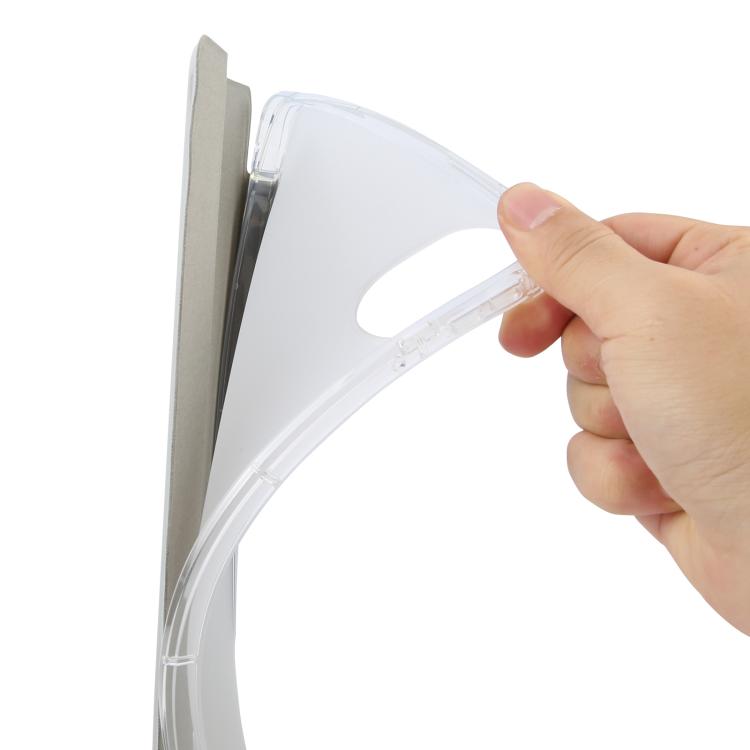 For Xiaomi Redmi Pad 2 3-fold Clear TPU Smart Leather Tablet Case with Pen Slot