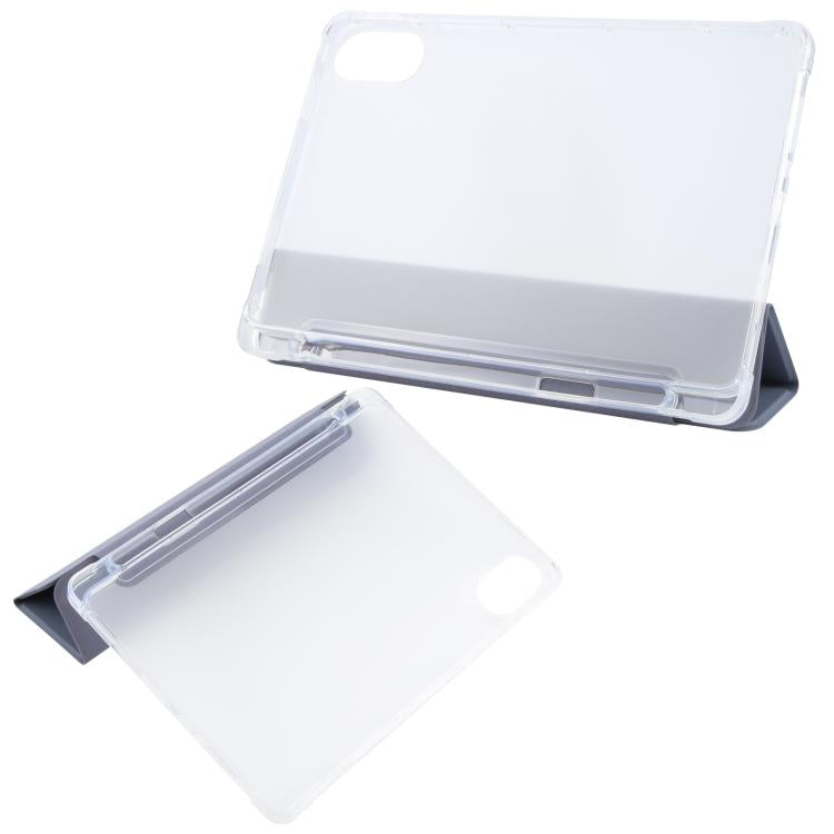 For Xiaomi Redmi Pad 2 3-fold Clear TPU Smart Leather Tablet Case with Pen Slot