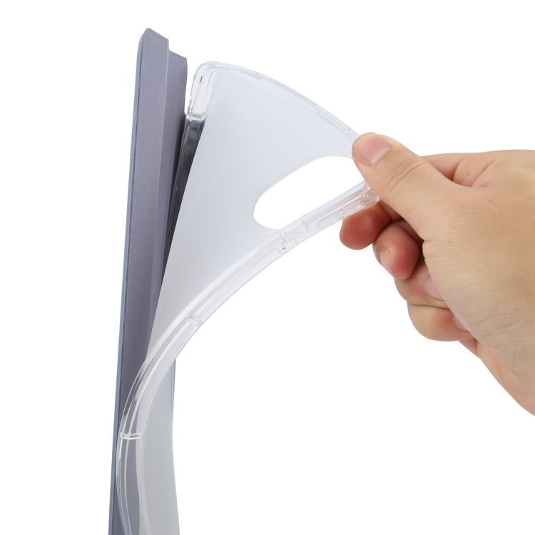 For Xiaomi Redmi Pad 2 3-fold Clear TPU Smart Leather Tablet Case with Pen Slot