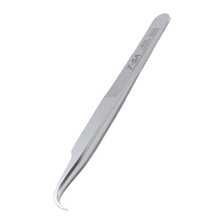 MEGA-IEDA High Hard Non-magnetic Stainless Steel Repair Tweezers, Model:Curved Tip