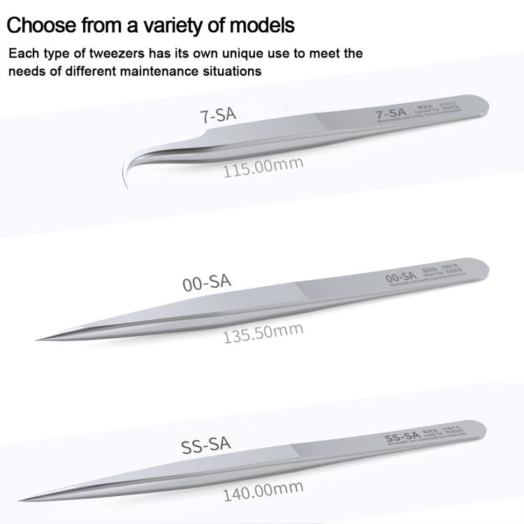 MEGA-IEDA High Hard Non-magnetic Stainless Steel Repair Tweezers, Model:Long Tip