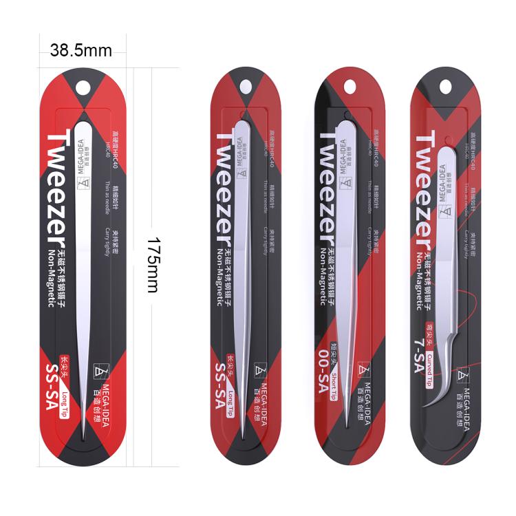 MEGA-IEDA High Hard Non-magnetic Stainless Steel Repair Tweezers, Model:Long Tip
