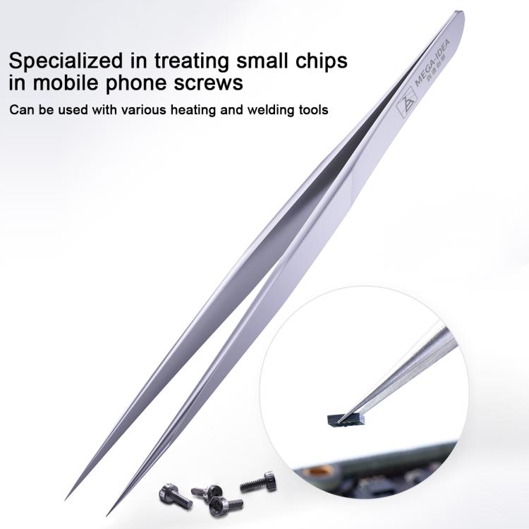 MEGA-IEDA High Hard Non-magnetic Stainless Steel Repair Tweezers, Model:Short Tip
